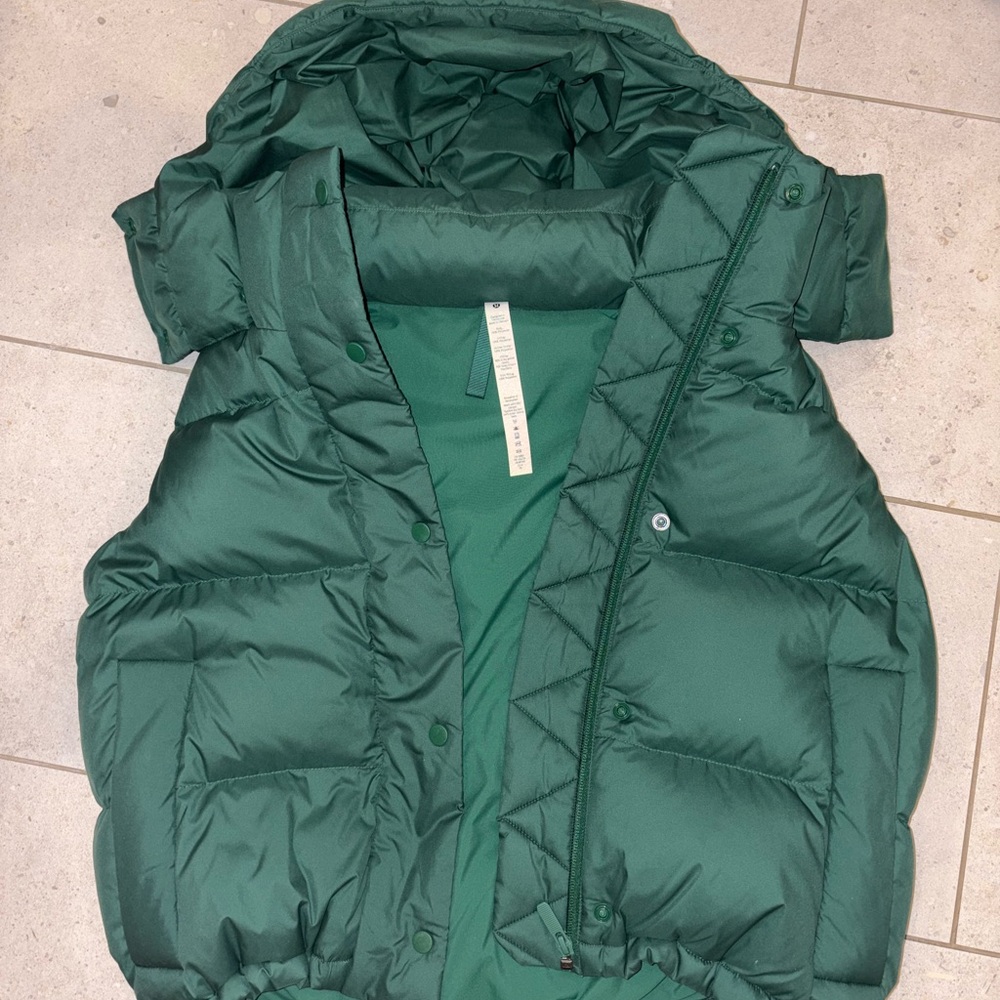 Lululemon Wunder Puff Cropped Vest 6 Everglade Green